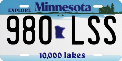 MN license plate 980LSS