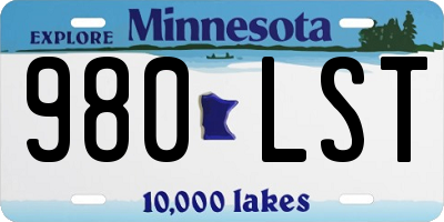 MN license plate 980LST