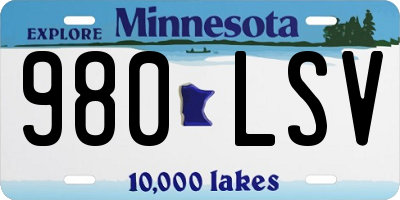 MN license plate 980LSV