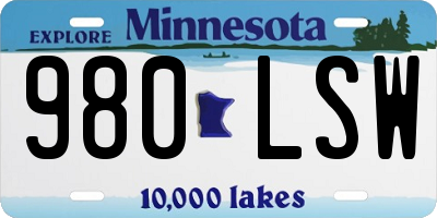 MN license plate 980LSW