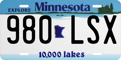 MN license plate 980LSX
