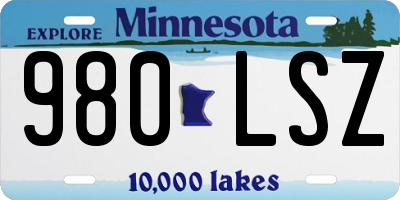 MN license plate 980LSZ