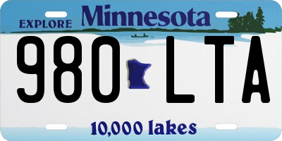 MN license plate 980LTA