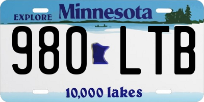 MN license plate 980LTB