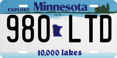 MN license plate 980LTD