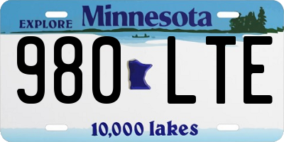 MN license plate 980LTE