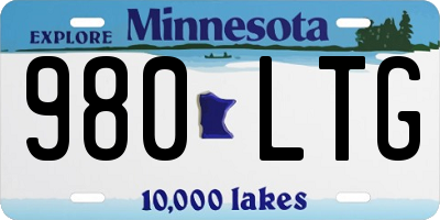MN license plate 980LTG