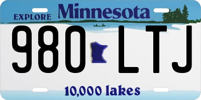 MN license plate 980LTJ