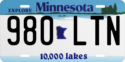MN license plate 980LTN