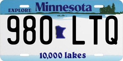 MN license plate 980LTQ