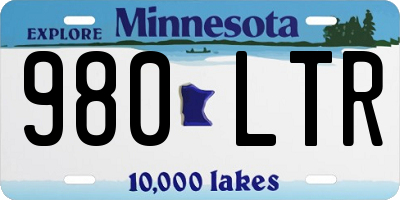 MN license plate 980LTR