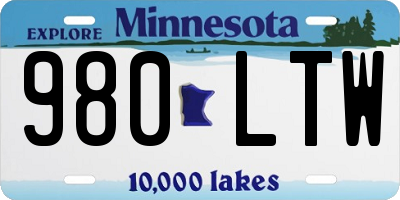 MN license plate 980LTW