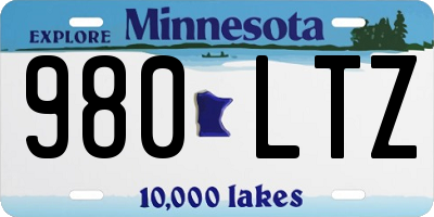 MN license plate 980LTZ