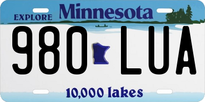 MN license plate 980LUA