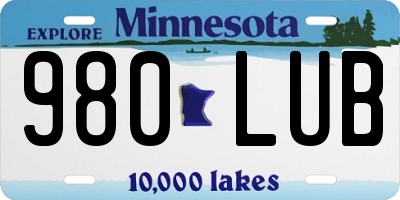 MN license plate 980LUB