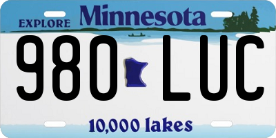 MN license plate 980LUC