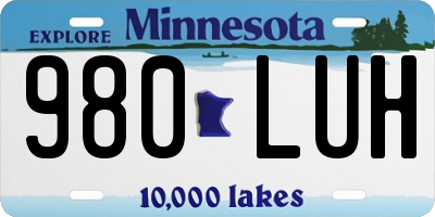 MN license plate 980LUH