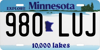 MN license plate 980LUJ