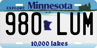 MN license plate 980LUM