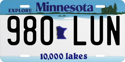MN license plate 980LUN