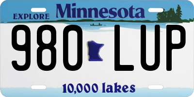 MN license plate 980LUP