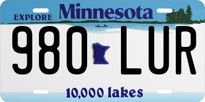 MN license plate 980LUR