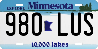 MN license plate 980LUS