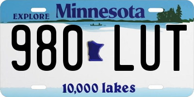 MN license plate 980LUT