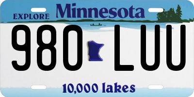 MN license plate 980LUU
