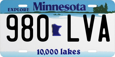 MN license plate 980LVA