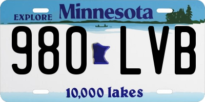 MN license plate 980LVB