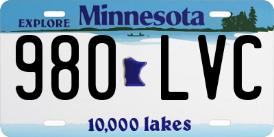 MN license plate 980LVC