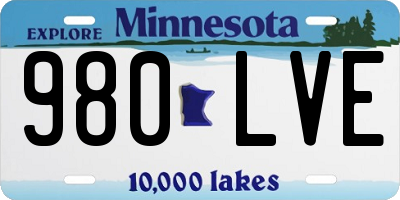MN license plate 980LVE