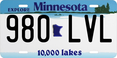 MN license plate 980LVL