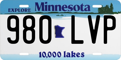 MN license plate 980LVP
