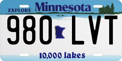 MN license plate 980LVT