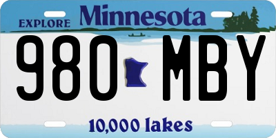 MN license plate 980MBY