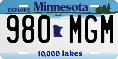 MN license plate 980MGM