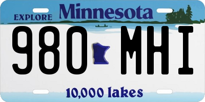 MN license plate 980MHI