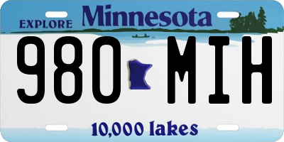 MN license plate 980MIH