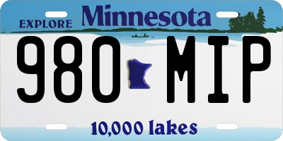 MN license plate 980MIP