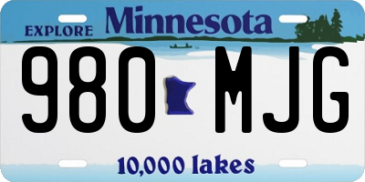 MN license plate 980MJG
