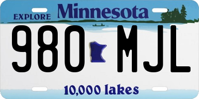 MN license plate 980MJL