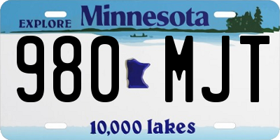 MN license plate 980MJT