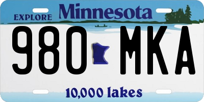 MN license plate 980MKA