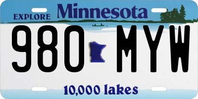 MN license plate 980MYW
