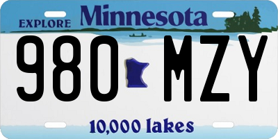 MN license plate 980MZY