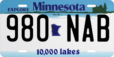 MN license plate 980NAB