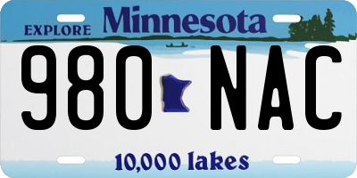 MN license plate 980NAC