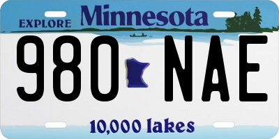 MN license plate 980NAE
